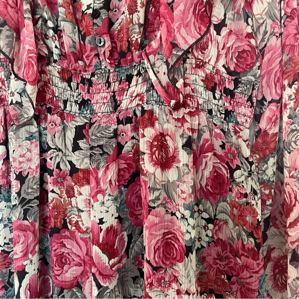 Zara Women’s Floral long sleeve Long Lined Dress Size M - Picture 8 of 16